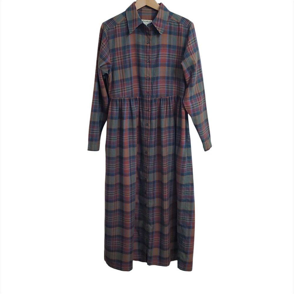 Eddie Bauer Multicolor Plaid Maxi Dress